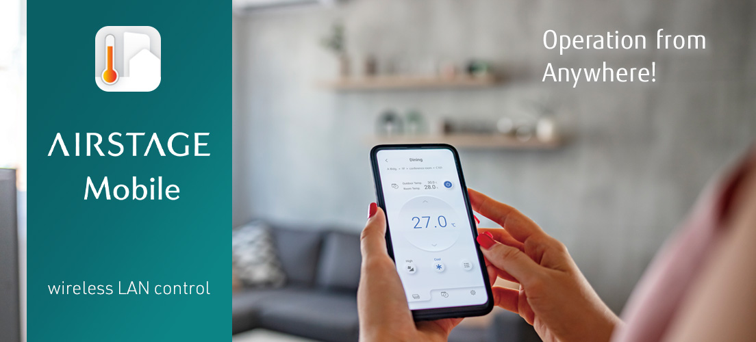 AIRSTAGE Mobile aplikacija na pametnom telefonu